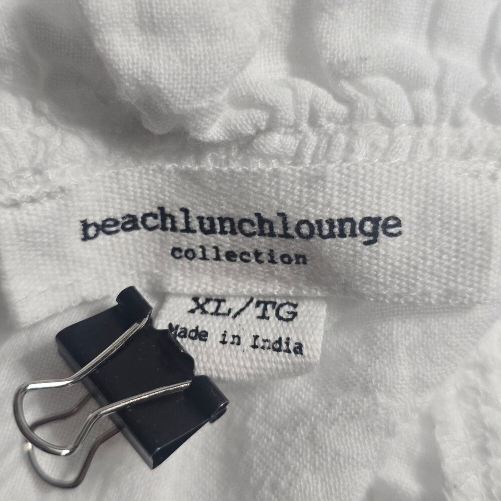 BeachLunchLounge White Smocked Ruffle Blouse Top XL Cottagecore Boho Casual - Picture 7 of 8